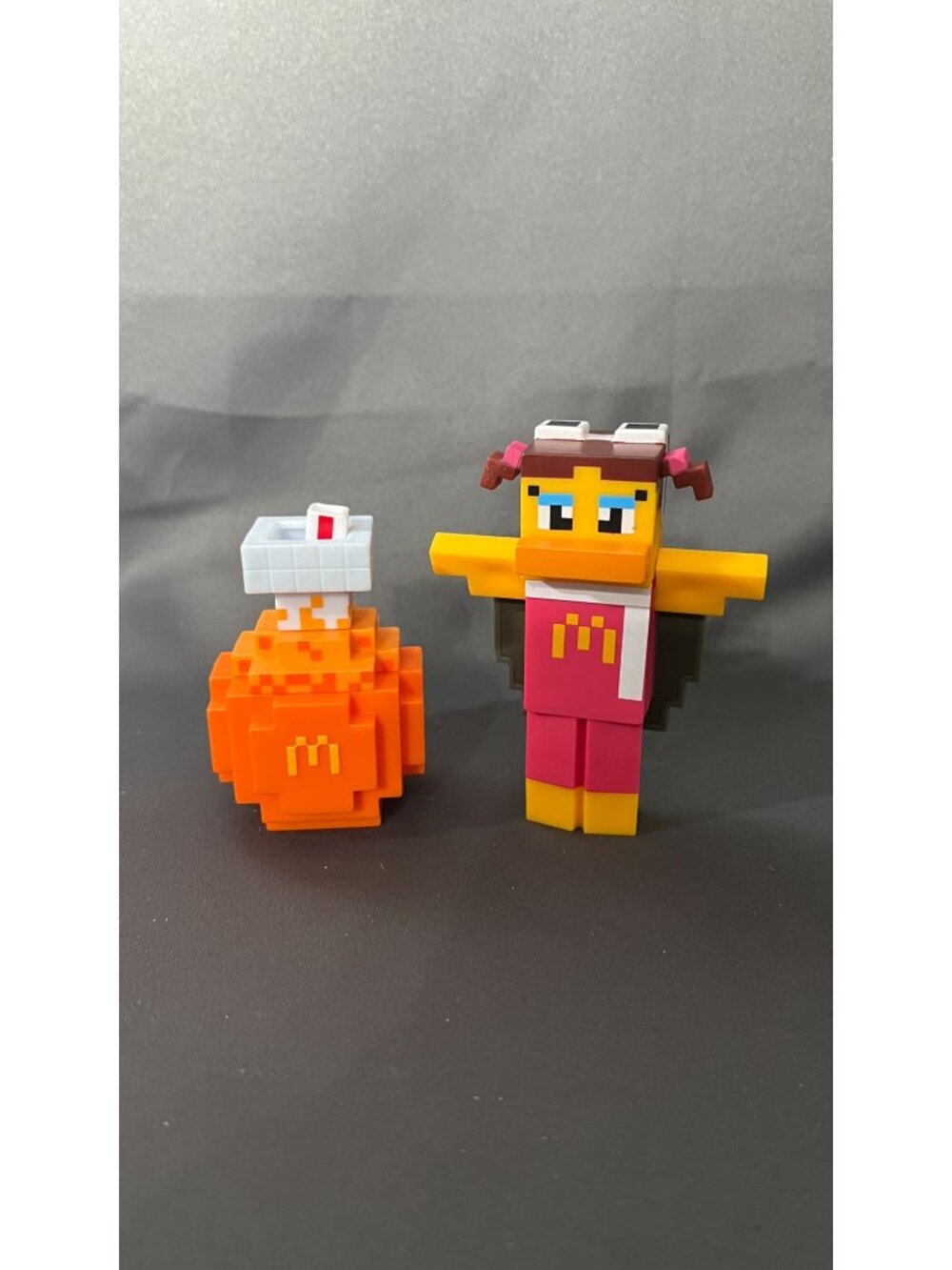 McDonalds Minecraft Amber & Bee Vinyl Toys Collectible Pair